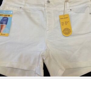 Wax Jeans Shorts “butt I love you” White 2XL